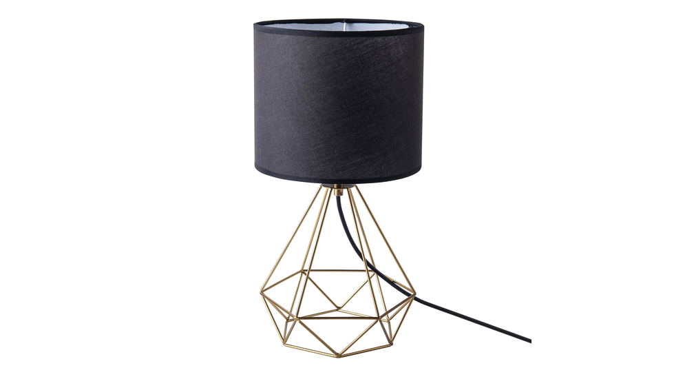 Lampa stołowa geometryczna czarno-złota HIRA