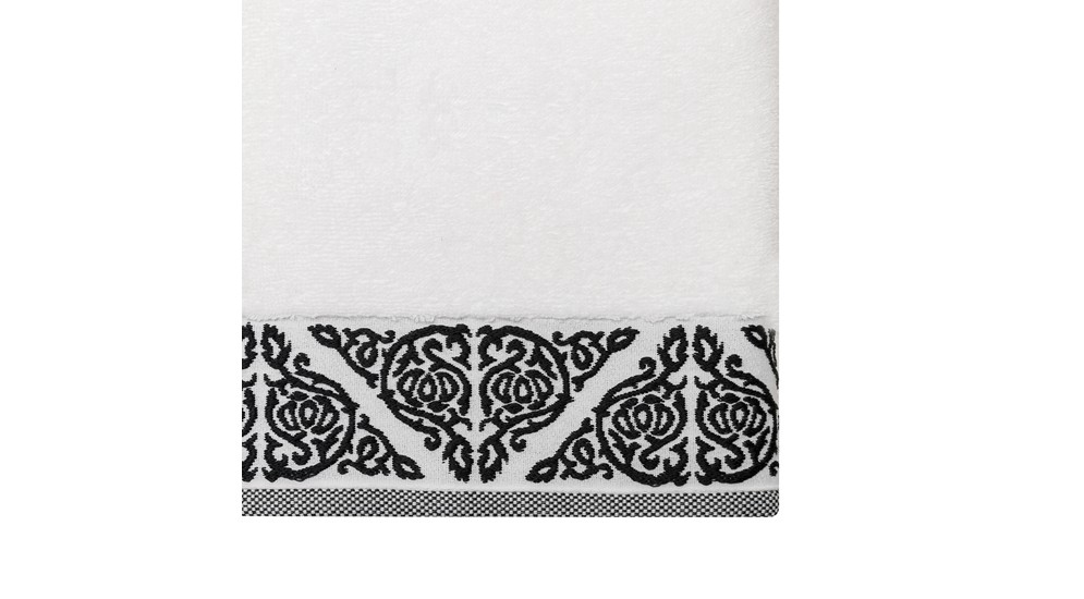 Komplet 2 ręczników biały/czarny VERGE 70x130 cm
