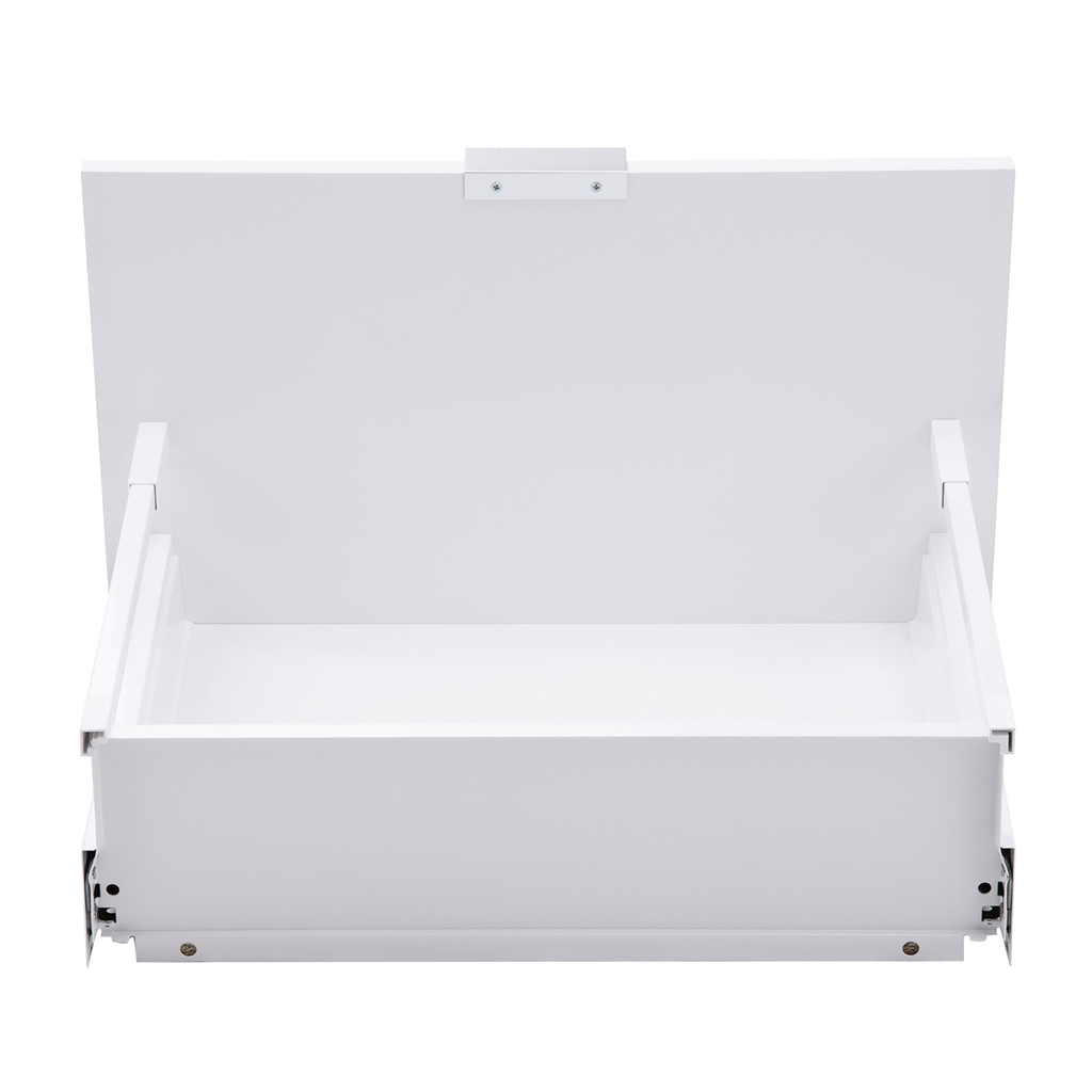 MINI BOX różni się od standardowej szuflady głębokością – dedykowany jest do płytkich korpusów w miejscach, gdzie nie możesz zastosować głębokich szuflad. 
