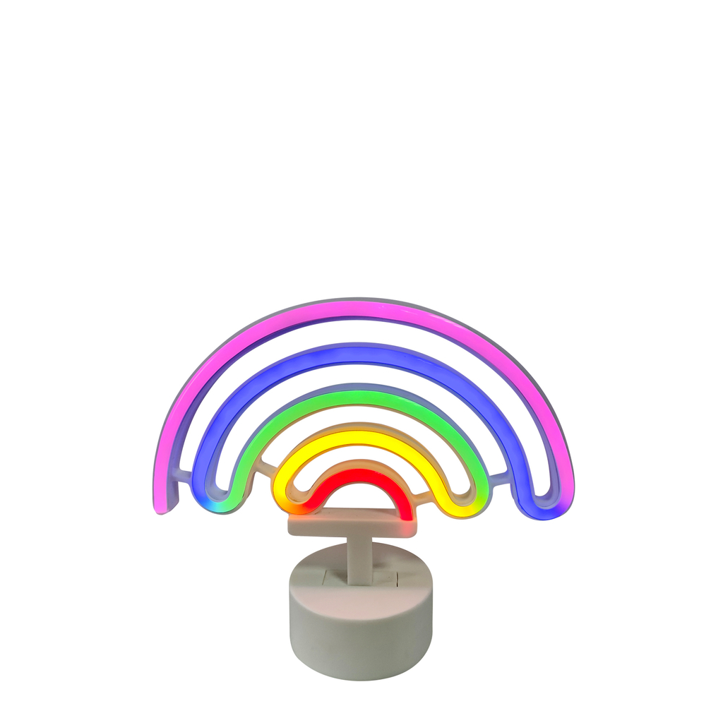 Lampką RAINBOW z kolorowym światłem LED ozdobisz wnętrze pokoju, stawiając na komodzie, półce lub blacie biurka.