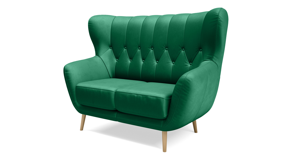 Sofa uszak 2-osobowa zielona KELSO