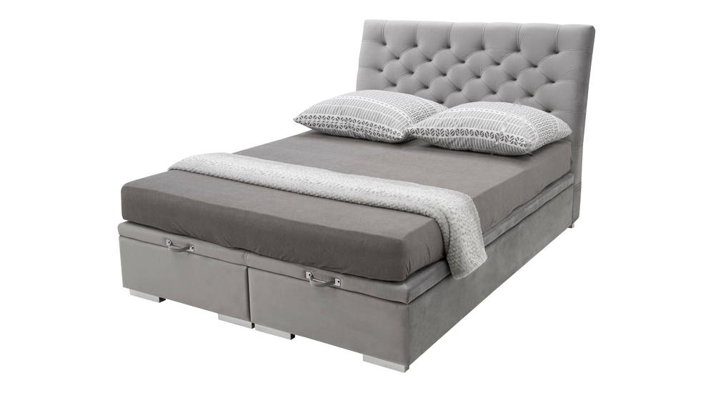 Łóżko kontynentalne z pikowanym wezgłowiem DAPHNE 160x200 cm