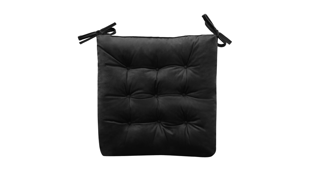 Poduszka siedzisko na krzesło czarna VELVIO 40x40 cm
