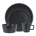 Zestaw obiadowy ceramiczny czarny mat, 16 elementów