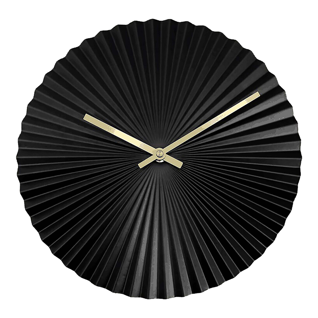 Czarny harmonijkowy zegar z metalu