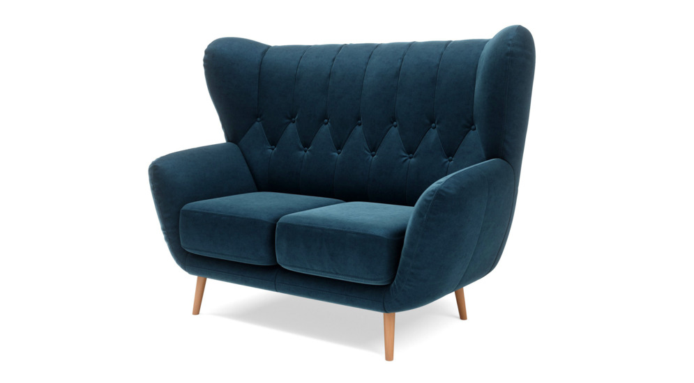 Sofa uszak 2-osobowa ciemnoniebieska KELSO