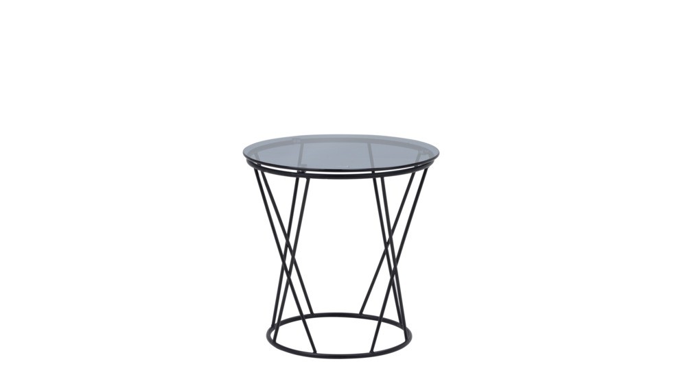 Stolik kawowy okrągły ze szklanym blatem 50 cm SANI