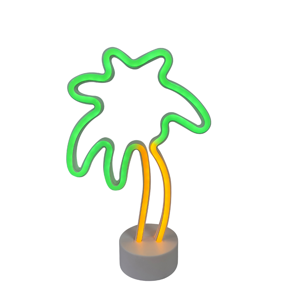 Lampka PALM TREE z zółto-zielonym światłem LED to dekoracja, którą  ustawisz ją na komodzie, półce lub blacie biurka.