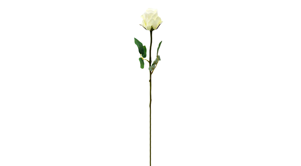 Kremowa wysoka róża ze sztucznego tworzywa