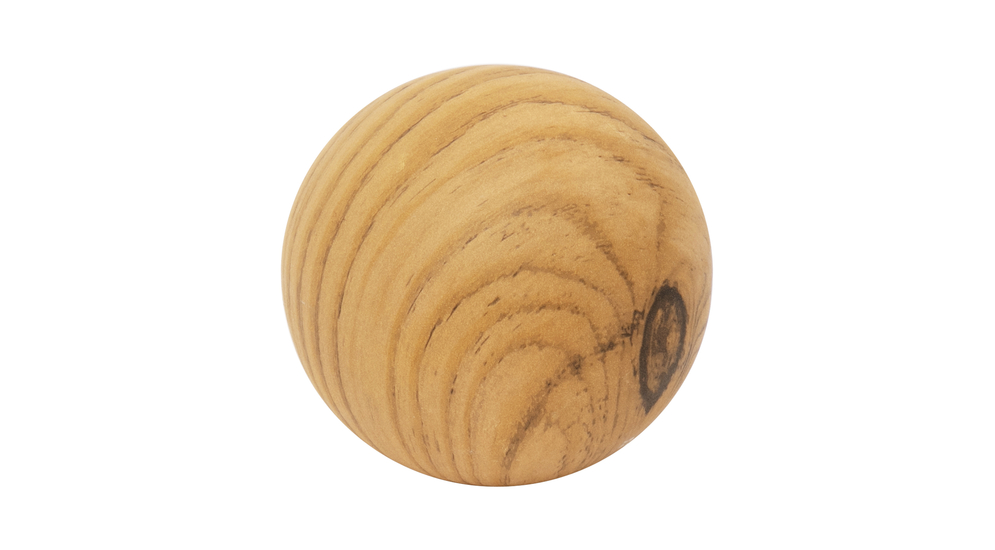 Kula dekoracyjna ceramiczna efekt jasnego drewna 8 cm