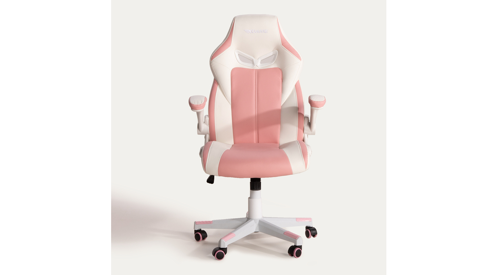Fotel gamingowy różowy-biały UDANDO