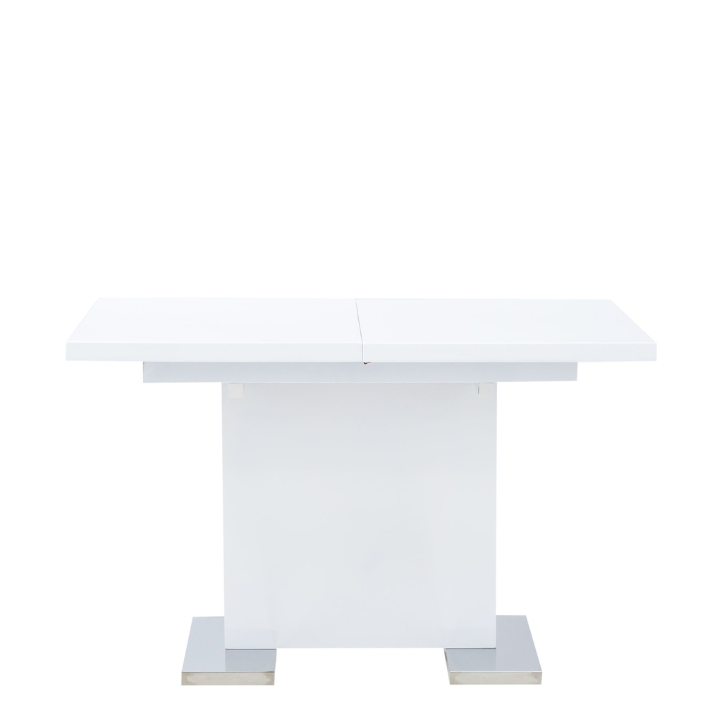 Stół rozkładany w białym połysku EVER NEW na stalowej nodze