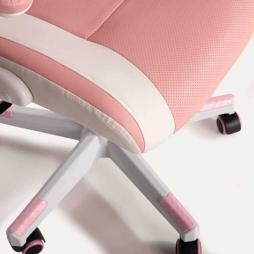 Fotel gamingowy różowy-biały UDANDO