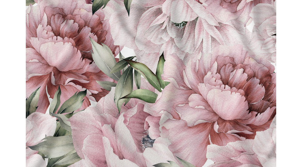 Obrus w różowe kwiaty 140x220 cm