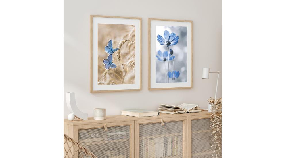 Obraz niebieskie kwiaty BLUE NATURE I 53x73 cm