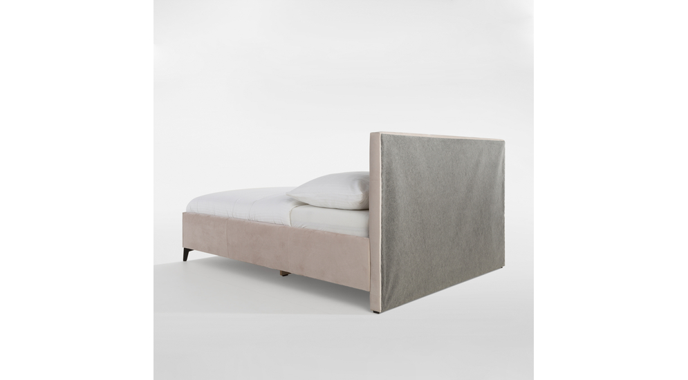 Łóżko ze stelażem beżowe VIVALDO 160x200 cm