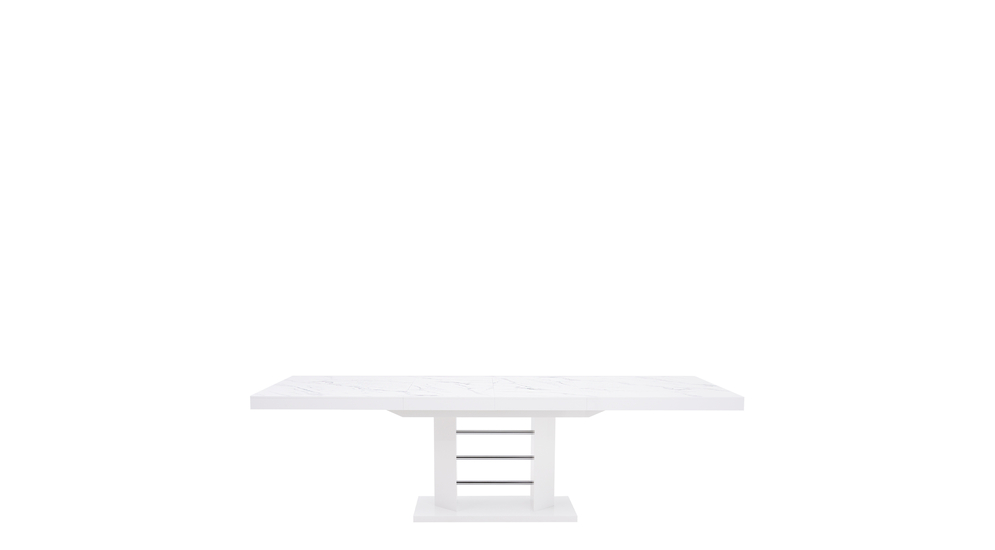 Stół rozkładany LINOSA LUX połysk nadruk marmur / biały