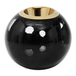 Świecznik kula czarno-złoty 8,8 cm