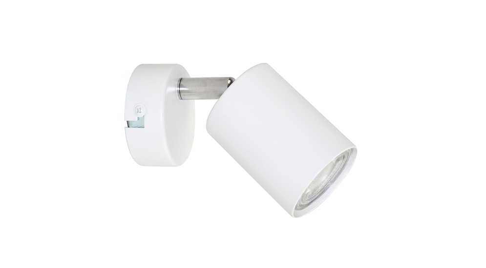 Biały kinkiet ORO GAVIA posiada oprawę dla 1 żarówki LED typu GU10 i mocy maksymalnej 10W. Umieścisz w nim żarówkę o ciepłej, zimnej lub neutralnej temperaturze barwowej.