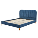 Łóżko ze stelażem niebieskie KENAQ 160x200 cm