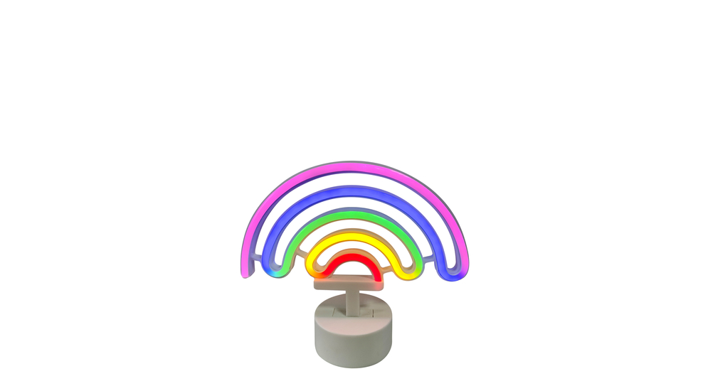 Lampką RAINBOW z kolorowym światłem LED ozdobisz wnętrze pokoju, stawiając na komodzie, półce lub blacie biurka.