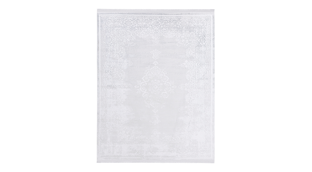 Dywan postarzany biały z frędzlami MADELEINE 160x230 cm
