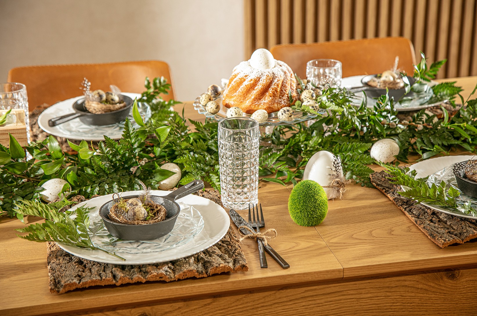 Salon na Wielkanoc - aranżacja stołu w stylu eko