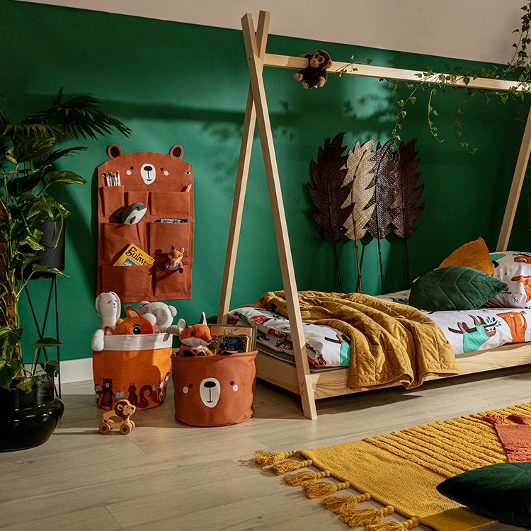 Pomysły na przechowywanie w pokoju dziecięcym - kosze tekstylne