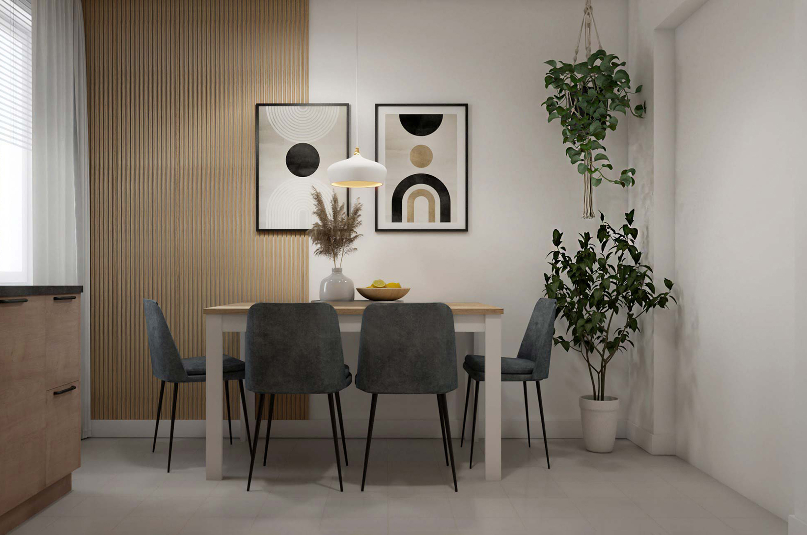Stół w kuchni przy ścianie: miejsce spożywania posiłków, podręczny organizer, a może kącik kawowy?