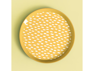 Zestaw 4 talerzy plastikowych żółty, 21 cm