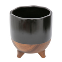 Osłonka dekoracyjna ceramiczna czarno-brązowa 12,5 cm