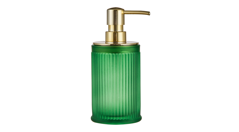 Dozownik do mydła szklany ciemno zielony 18,5 cm