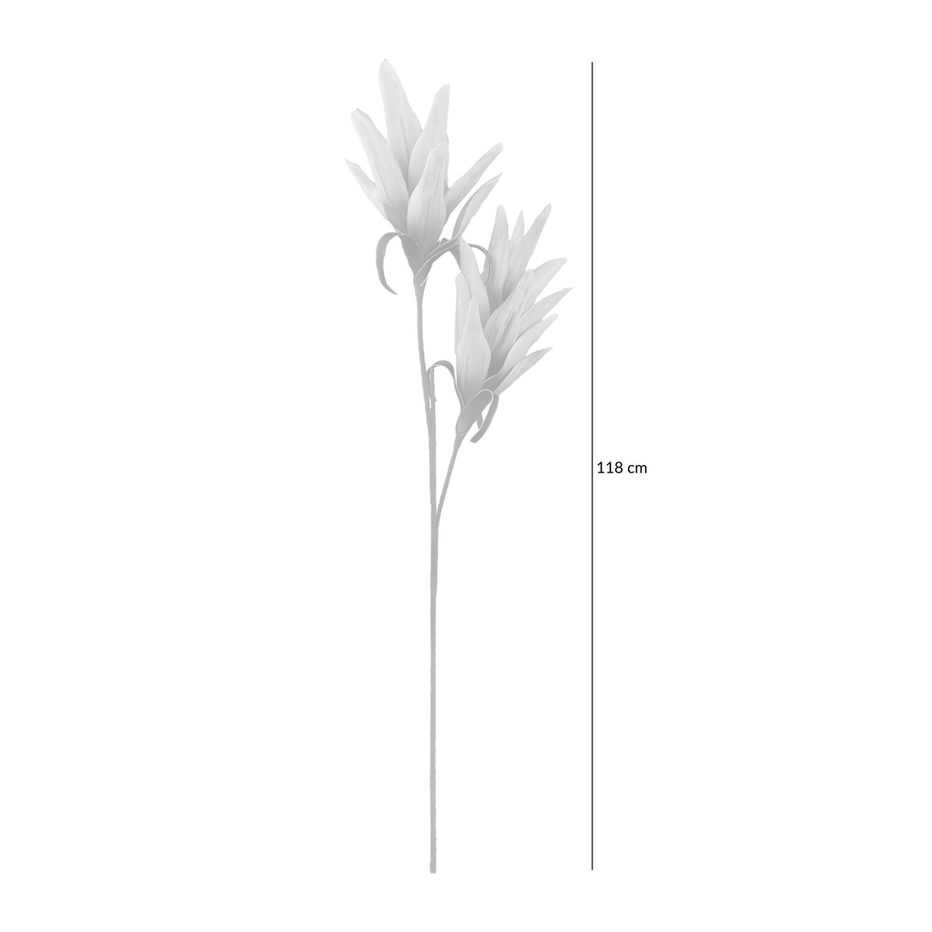 Grafika poglądowa - wysokość sztucznego kwiatka PEACH. 