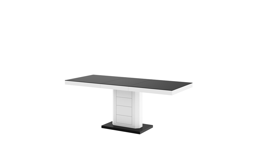 Stół rozkładany LIMENA połysk czarny / biały