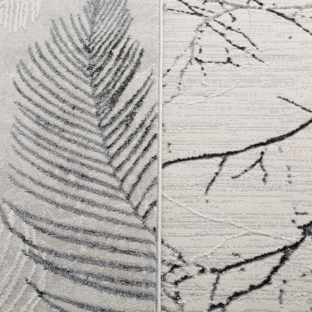 Dywan szaro-kremowy drzewa SUNSET 160x230 cm - kolekcja.