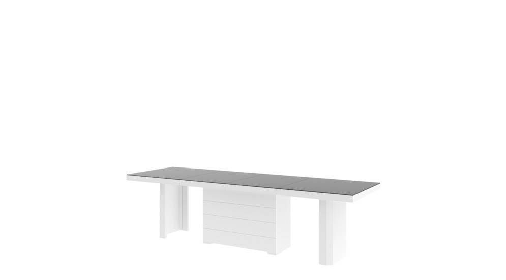 Stół rozkładany KOLOS II połysk szary / biały