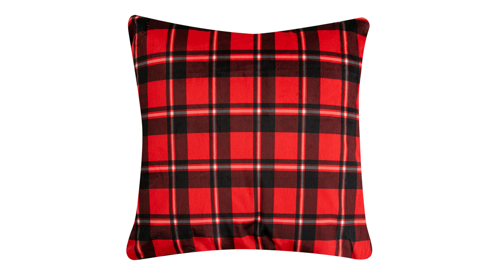Poszewka na poduszkę w kratkę czerwona LOGAN 45x45 cm