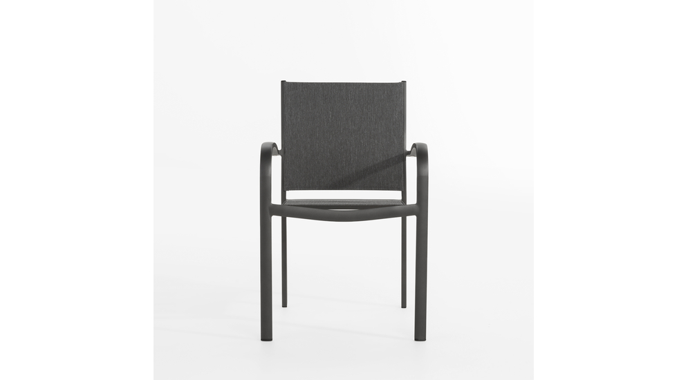 Krzesło do ogrodu aluminiowe z siedziskiem z tkaniny.