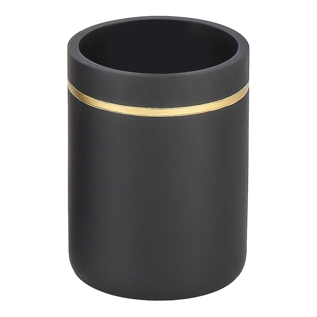 Kubek łazienkowy czarny ze złotym dekorem 10,1 cm