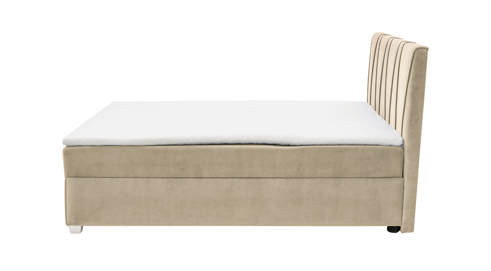 Łóżko kontynentalne beżowe MARGO 120x200 cm