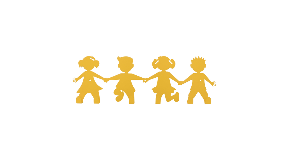 Wieszak DZIECI w żółtym kolorze to urocza dekoracja oraz funkcjonalny dodatek dla pokoju dziecięcego.