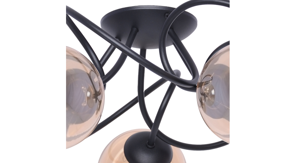Komponenty lampy (metal + szkło) sprawiają, że sprawia ona solidne wrażenie, które pasuje do przestronnych wnętrz.