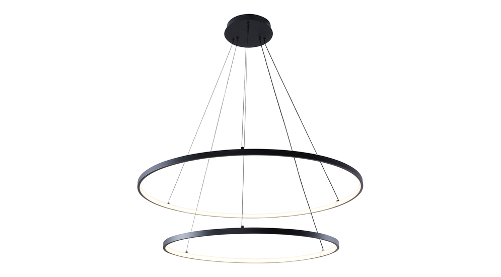 Czarna, 2-pierścieniowa lampa BRENO to oświetlenie, które z powodzeniem rozjaśni przestrzeń oraz doda Twojemu salonowi nowoczesnego charakteru.