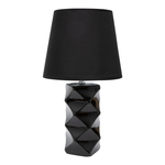 Lampa stołowa ceramiczna geometric czarna 40 cm
