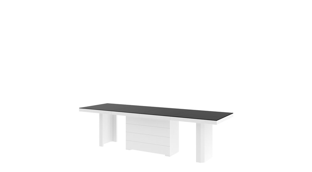 Stół rozkładany KOLOS połysk czarny / biały