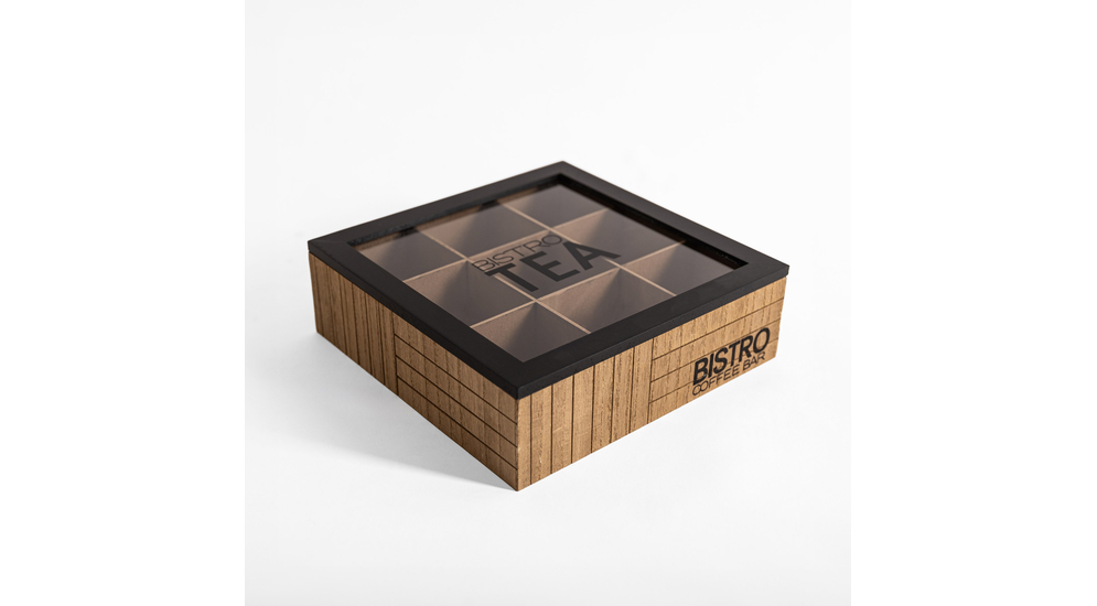 Brązowe pudełko na herbatę w stylu loft