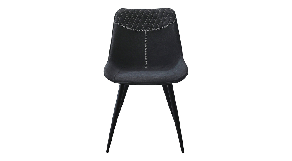 Krzesło tapicerowane czarne z białymi przeszyciami