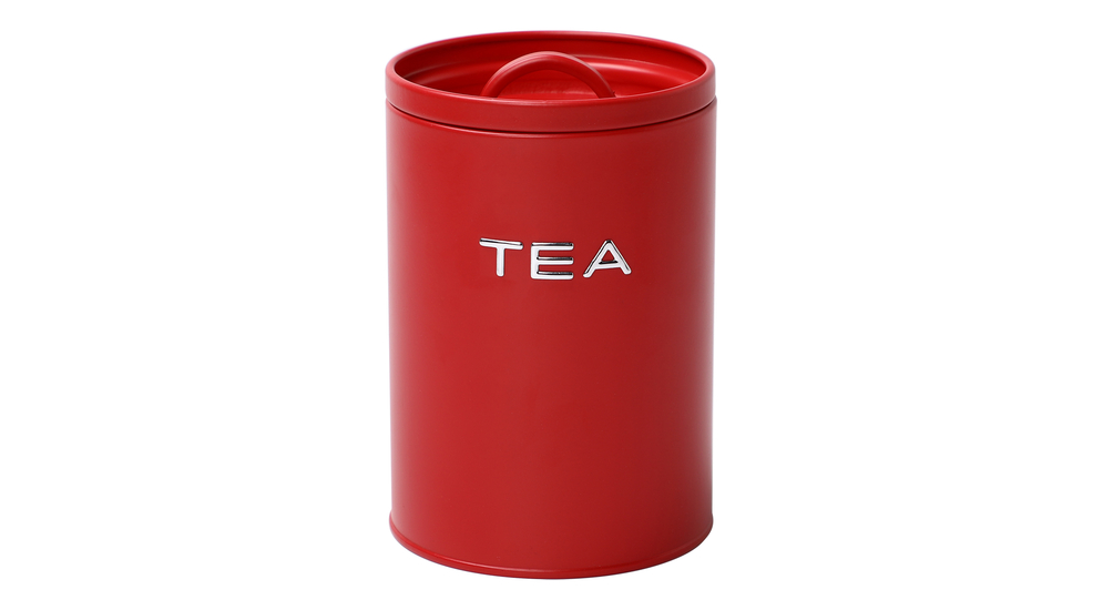 Pojemnik kuchenny na herbatę czerwony TEA