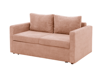 Sofa rozkładana sztruksowa różowa SOFI
