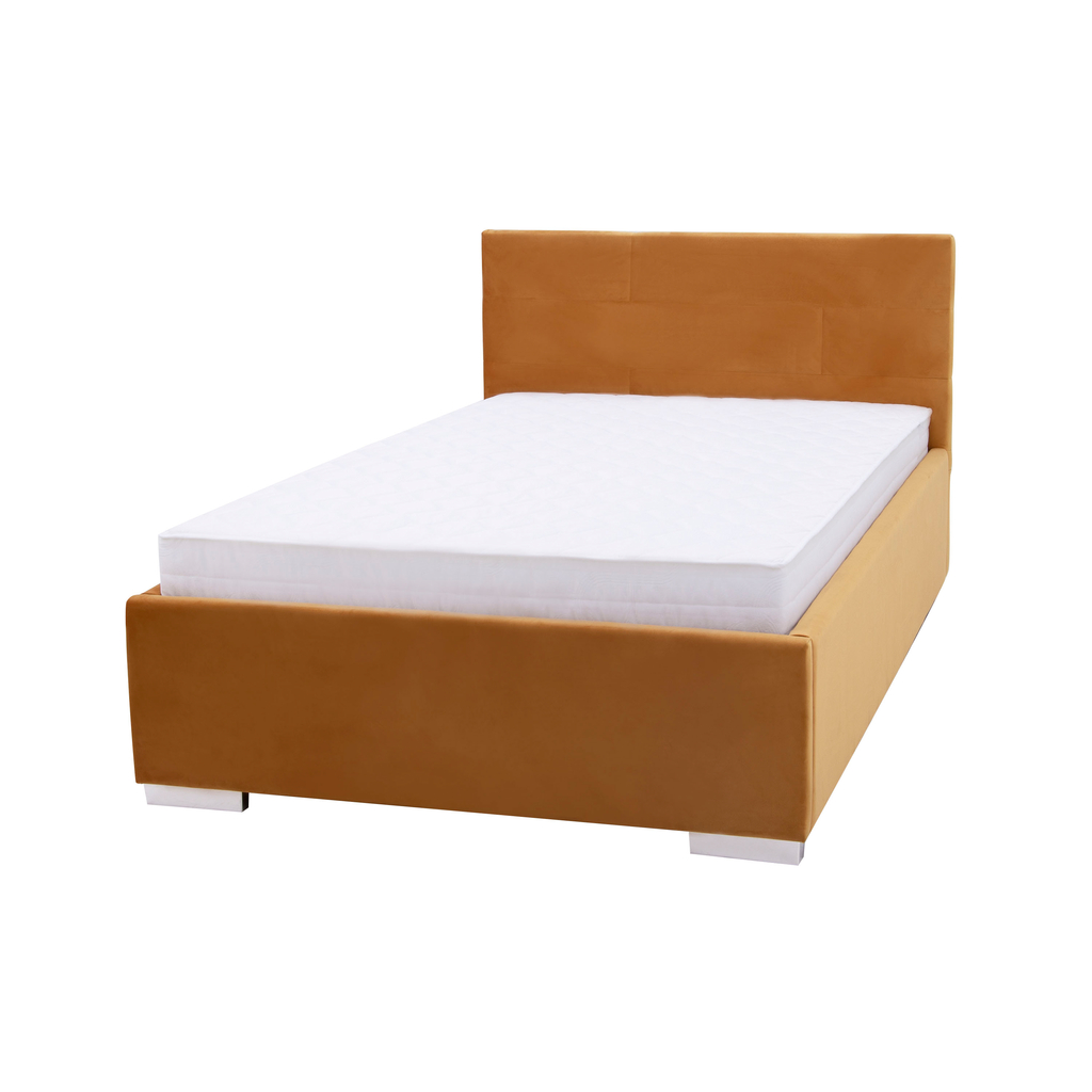Łóżko musztardowe z pojemnikiem MEZO 120x200 cm